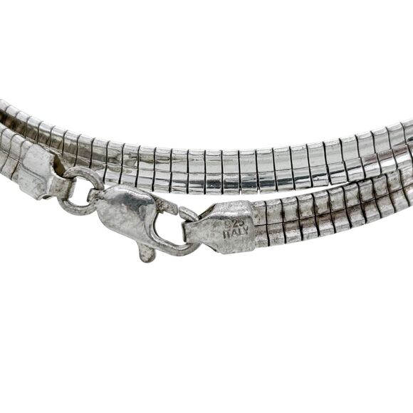 Vintage Italian Sterling Silver 925 4.2mm Omega Chain Necklace 16" - Picture 2 of 4